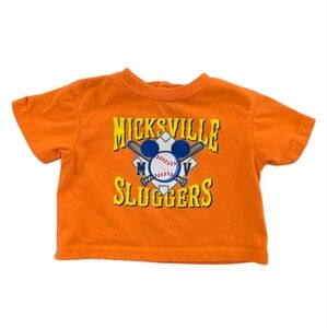 Vintage Y2K Disney Mickey Mouse Baseball Orange T-Shirt